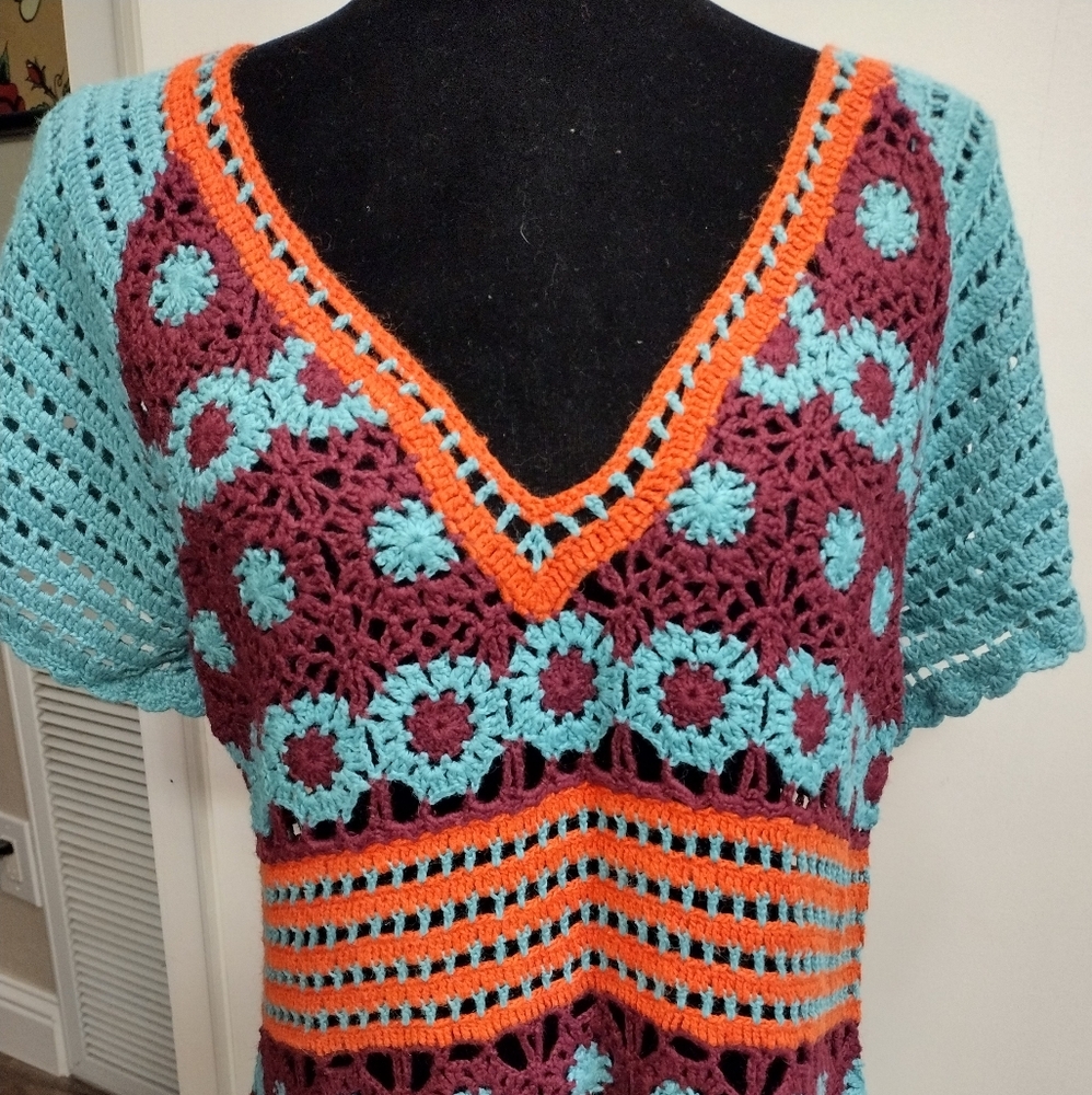Moda International/ Brand of Victoria's Secret/ Large/ Crochet Vintage BoHo Top